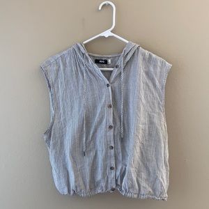 BDG Hooded Sleeveless Cropped - Windowpane